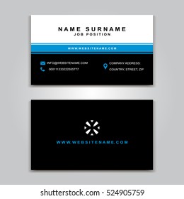 Business Vector Card creative Design, front and back samples, luxury templates in classic colors, blank layout for your idea