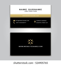Business Vector Card Creative Design, Front And Back Samples, Luxury Templates In Classic Colors, Blank Layout For Your Idea