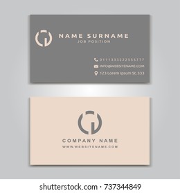 Business Vector Card creative Design, Modern style, front and back samples, Simple templates, flat blank layout for your idea