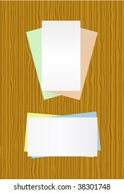 Business vector card on wood