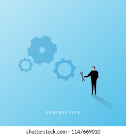 Business vector concept. Abstract illustration with man and place for text.