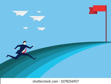 Business vector concept illustration, Businessman character design. business and office leadership in strategy
