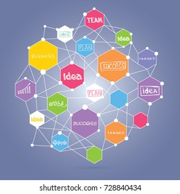  Business vector concept illustration. Creating path to success.
 Drawing a line leading to the business success.