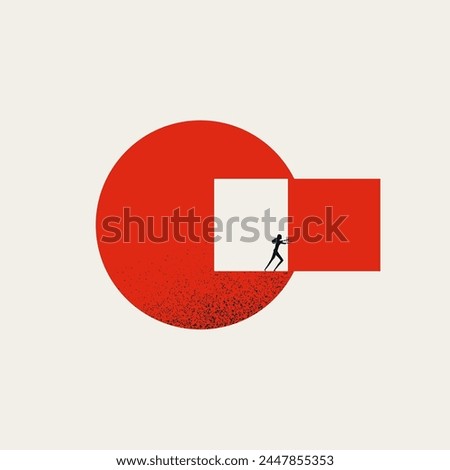 Business vector concept think outside the box. Symbol of creativity, innovation. Minimal design eps10 illustration.