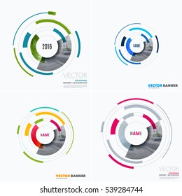 Business vector design elements for graphic layout. Modern abstract background template with particles, circles, segments of rounds for IT, business, strategy in clean minimal style. Set