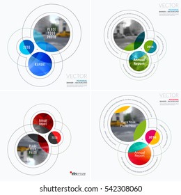 Business vector design elements for graphic layout. Modern abstract background template with colourful rounds, circles, soft lines for IT, technology in clean minimal style.