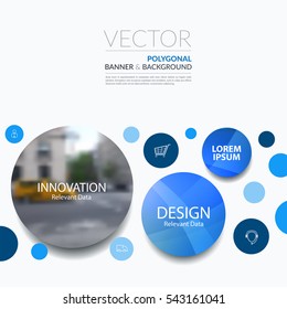 Business vector design elements for graphic layout. Modern abstract background template with points circles dots for IT, technology in clean minimal style with overlay effect.