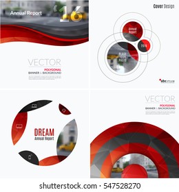 Business vector design elements for graphic layout. Modern abstract background template with red soft shapes, rounds, circles for tech in clean minimal style with overlay effect. Creative set.