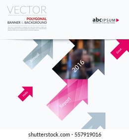 Business vector design elements for graphic layout. Modern abstract background template with pink diagonal positive arrows for PR, business, tech in clean minimal style with overlay effect.