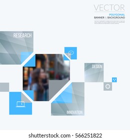 Business vector design elements for graphic layout. Modern abstract background template with yellow rectangles, geometric triangles for PR, business, tech in clean minimal style with overlay effect.