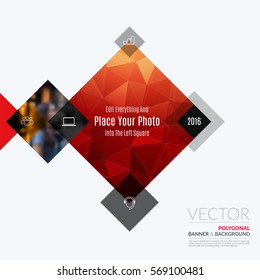 Business vector design elements for graphic layout. Modern abstract background template with red rectangles, geometric shapes for PR, business, tech in clean minimal style with overlay effect.