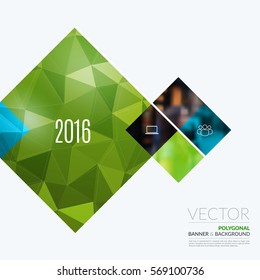 Business vector design elements for graphic layout. Modern abstract background template with green rectangles, geometric shapes for PR, business, tech in clean minimal style with overlay effect.