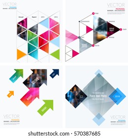 Business vector design elements for graphic layout. Modern abstract background template with colourful rectangles, geometric shapes for PR, business, tech in clean minimal style. Mega set.