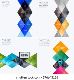 Business vector design elements for graphic layout. Modern abstract background template with colourful geometric shapes, triangles, rhombus  for PR, business, tech in clean minimal style.