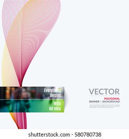 Business vector design elements for graphic layout. Modern abstract background template with colourful  waves, lines, soft shapes  for PR, business, tech in clean minimal style.
