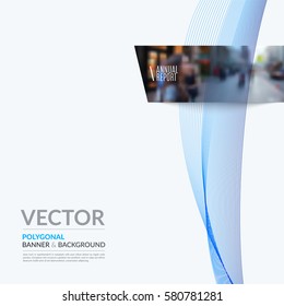Business vector design elements for graphic layout. Modern abstract background template with blue  waves, lines, soft shapes  for PR, business, tech in clean minimal style.