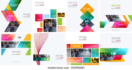Business vector design elements for graphic layout. Modern abstract background template with many colourful geometric shapes, banners for PR, business, tech in clean minimal style. Mega set
