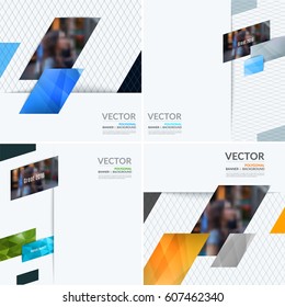 Business vector design elements for graphic layout. Modern abstract background template with colourful diagonal, triangular shapes for PR, business, tech in clean minimal style.
