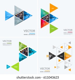 Business vector design elements for graphic layout. Modern abstract background template colourful triangular shapes for PR, business, tech in clean minimal style.