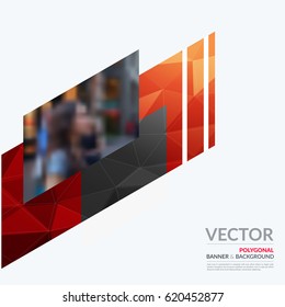 Business vector design elements for graphic layout. Modern abstract background template ith red diagonal abstract shapes for construction, teamwork theme.