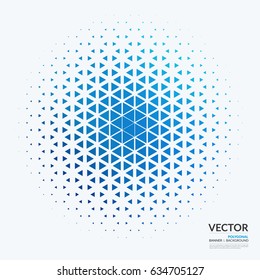 Business Vector Design Elements For Graphic Layout. Modern Abstract Background Template With Blue Triangles, Geometric Shapes For Tech, Market, Innovative Technology.