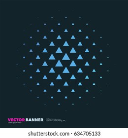 Business vector design elements for graphic layout. Modern abstract background template with blue triangles, geometric shapes for tech, market, innovative technology.