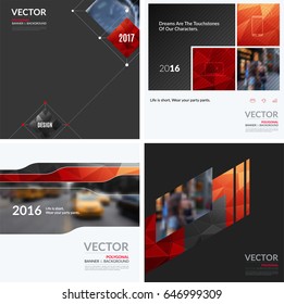 Business vector design elements for graphic layout. Modern abstract background template with red squares, triangles, diagonal geometric shapes for tech in clean minimal style.