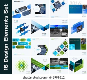Business vector design elements for graphic layout. Modern abstract background template with blue squares, triangles, diagonal geometric shapes for tech in clean minimal style.
