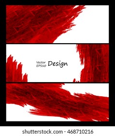 Business vector design templates. Red collection of banners with colored and textured backgrounds. Abstract paint vector decoration. Eps10