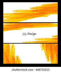 Business vector design templates. Yellow collection of banners with colored and textured backgrounds. Abstract paint vector decoration. Eps10