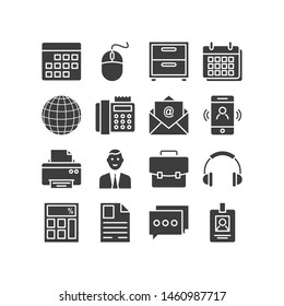 Business vector glyph style icon Set. 4