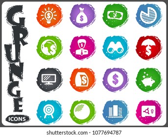 Business vector grunge icons for user interface design