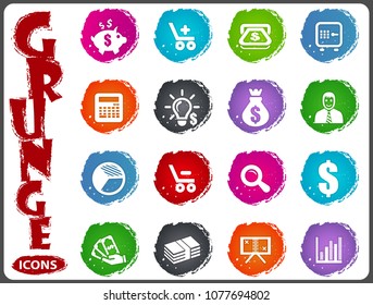 Business vector grunge icons for user interface design