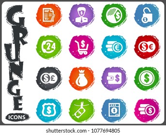 Business vector grunge icons for user interface design