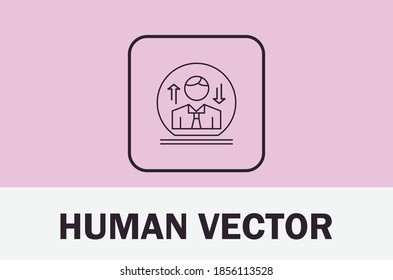Business vector of human icon. Isolated on light background. For designer.