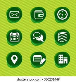 business vector icon oval frame set