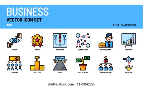 Business vector icon set.