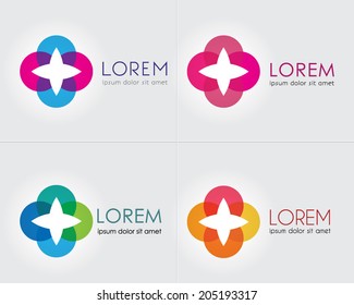 Business vector icon set. Set of abstract web icons. Graphics for energy, stability, unity & success. Corporate brand visualization concept. Business symbol template. Typography proposal. Editable. 