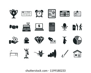 Business vector icon set.
Contains such Icons as Money, Time, Businessman and more. Editable.