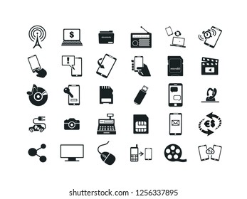 Business vector icon set.
Contains such Icons as laptop, phone, smartphone, tablet, touchscreen, gadget and more. Editable.