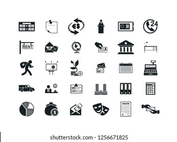 Business vector icon set.
Contains such Icons as Money, Time, Businessman and more. Editable.