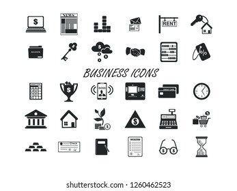 Business vector icon set.
Contains such Icons as Money, Time, Businessman and more. Editable.