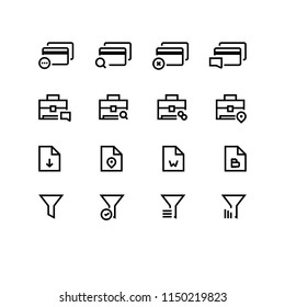 Business Vector Icon set. Minimal Modern Stroke Icons Collection on White Background.