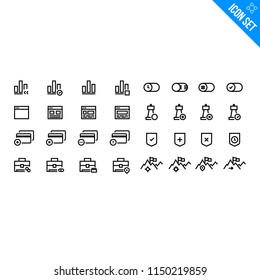 Business Vector Icon set. Minimal Modern Stroke Icons Collection on White Background.