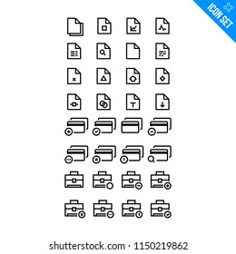 Business Vector Icon set. Minimal Modern Stroke Icons Collection on White Background.