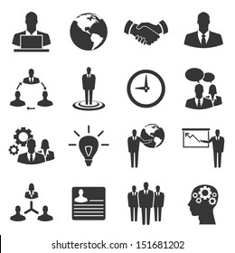 Business vector icon set on white background