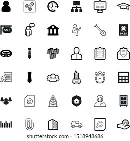 business vector icon set such as: open, safe, cap, clipboard, operator, architectural, center, chair, vehicle, math, reminder, typing, mathematics, graduating, courthouse, letter, system, bubble