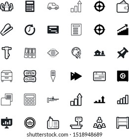 business vector icon set such as: push, workplace, banner, telephone, secrecy, people, tack, depot, rounded, cash, service, purse, row, healthy, caution, residential, catalog, leadership, table