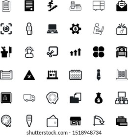 business vector icon set such as: drawn, full, mark, cafe, corporate, suit, solution, genius, checklist, deliver, vacation, increase, elegance, pay, fire, stairs, wallet, wood, debate, courier