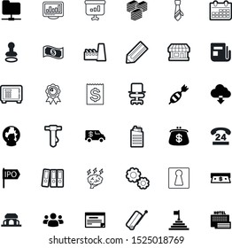 business vector icon set such as: baggage, daily, gold, yellow, furniture, telephone, cafe, luggage, shot, certified, pollution, mechanism, tool, education, mark, lock, knowledge, badge, nuclear